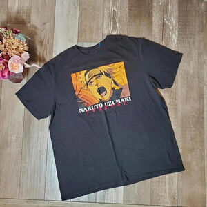 NARUTO SHIPPUDEN 2007 T-SHIRT MEN'S SZ XL BLACK GRAPHIC TEE